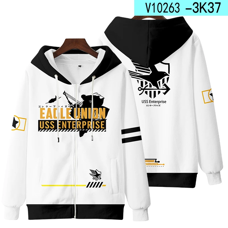 Sudadera con capucha de juego Azur Lane USS Enterprise para hombre y mujer, ropa de calle Harajuku, jersey de Hip Hop, chaqueta con capucha, prendas de vestir exteriores