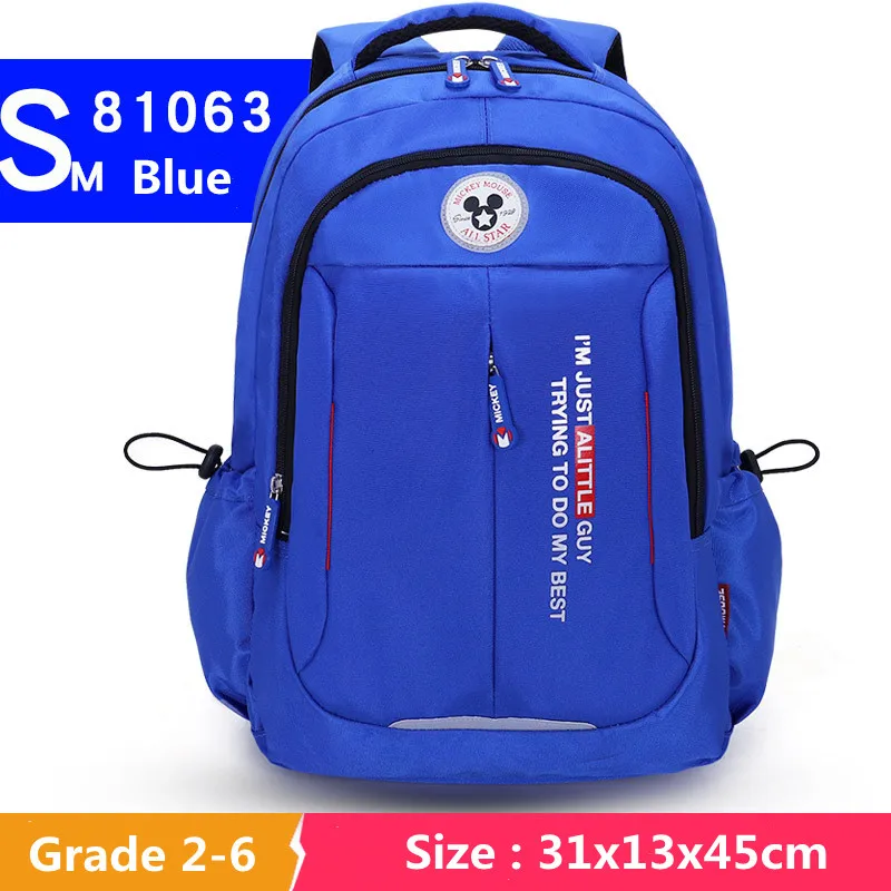 Disney Mickey School Bags For Boys Primary Middle Student Leisure Shoulder Orthopedic Backpack Grade 3-6 Large Capacity Mochilas