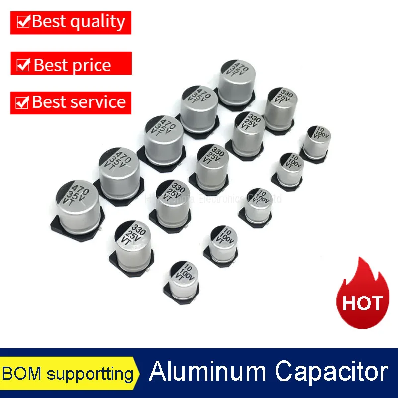 50PCS/LOT Aluminum Electrolytic Capacitor 6.3 10 16 V25V 35V 50V 1UF 2.2UF 4.7UF 10UF 22 47 100UF 220UF 330UF 470UF 4*5 6*5 10*8