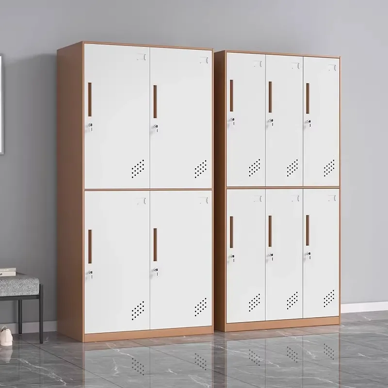 for Steel Staff Dormitory Locker Six Door Gym Locker Bathroom Change Wardrobe Storage Cabinet Narrow Side Disassembly and
