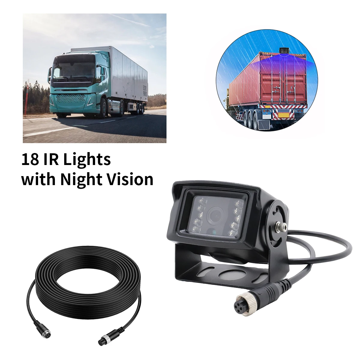 7 "AHD 720P/1080P Al BSD Telecamera per camion 4CH Sistema di telecamere per monitor per camion Registrazione video di guida wireless per apparecchiature pesanti