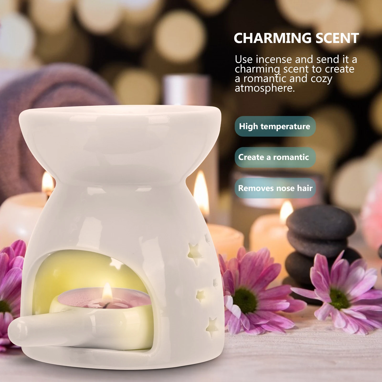 

1Set Hollow Out Adorn Incense Stove Good Workmanship Charming Scent Yoga Library Hotel Incense Burner Aroma Furnace