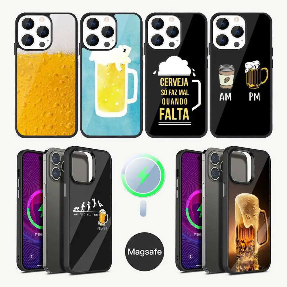 

Чехол для телефона с пивным принтом для iPhone 17,16,15,14,13,12,11, Plus, Pro, Max Mini Magsafe с магнитной беспроводной зарядкой