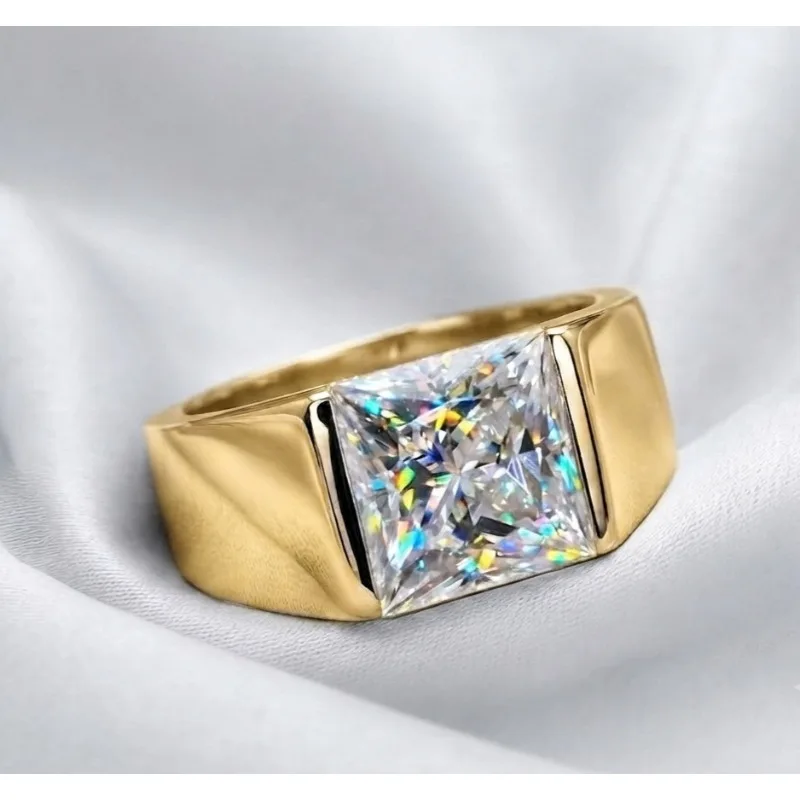 Solid 925 Sterling Silver Ring Fully Set with Moissanite Festive Gift Ideal for Any Occasion