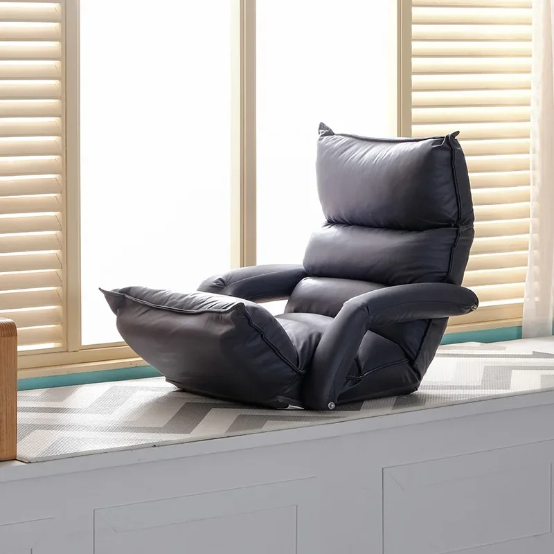 

.Lazy Sofa Single Tatami Seat Bedroom Bay Window Balcony Casual Backrest Chair Folding Small Sofa On The Ground.