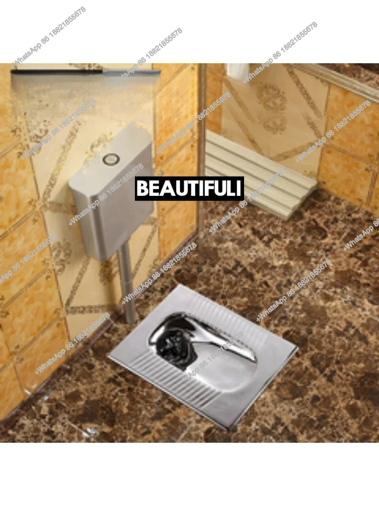 RR Silver squatting toilet complete set anti-blockage toilet silent color water-saving tank complete set