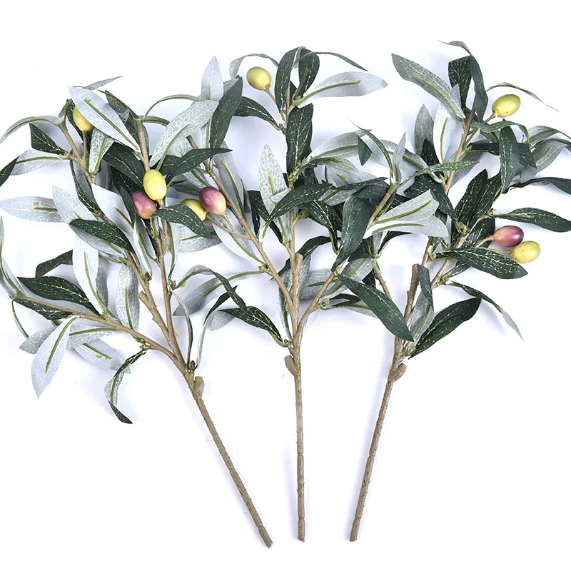 Artificial Fake Olive Leaves Olive Tree Branches Green Leaf Plants Home Deco