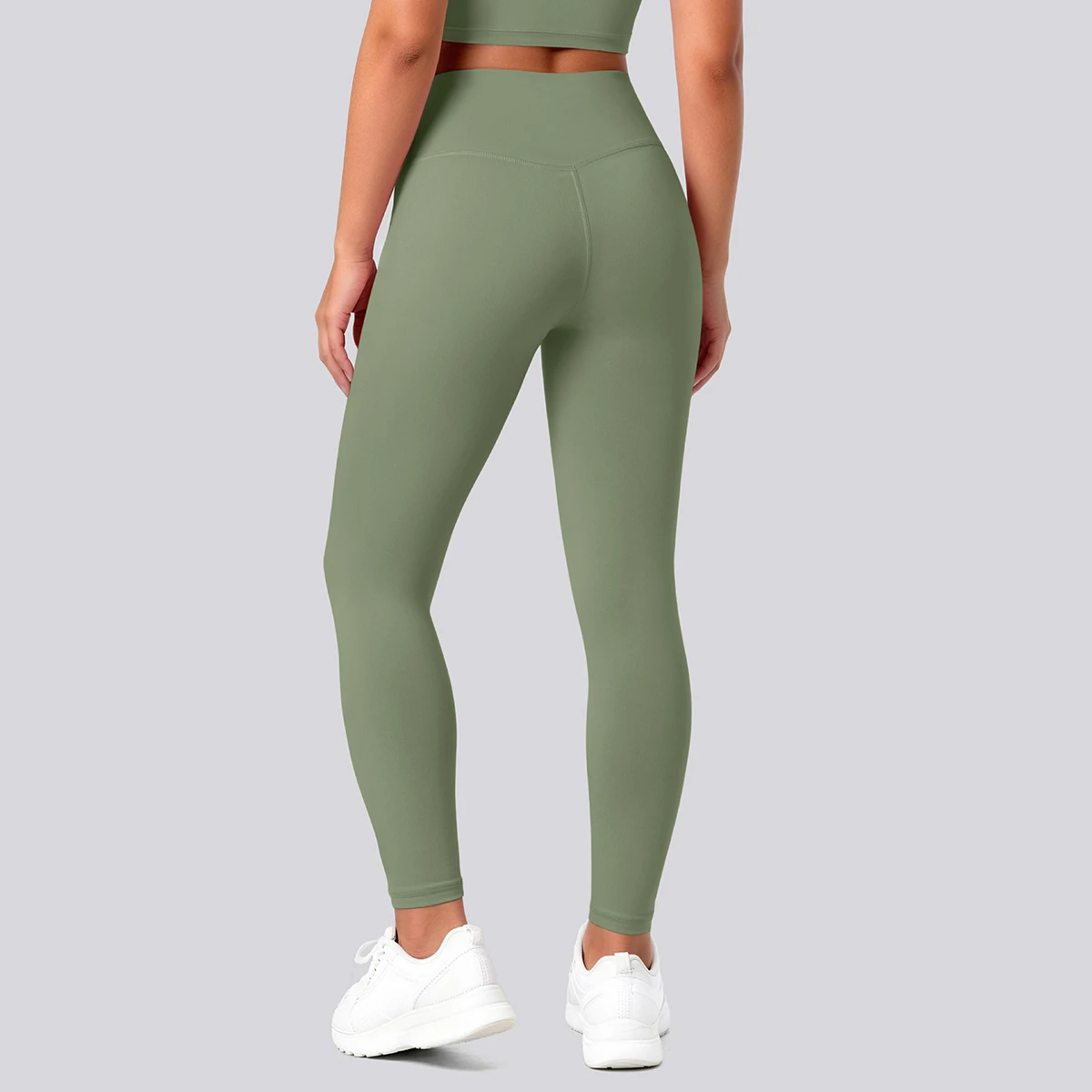 Hochtaillierte, schnelltrocknende Yoga-Hose für Damen, Fitness-, Lauf-, Rad- und Workout-Leggings, einfarbige, formgebende Sport-Hose – Detail 29
