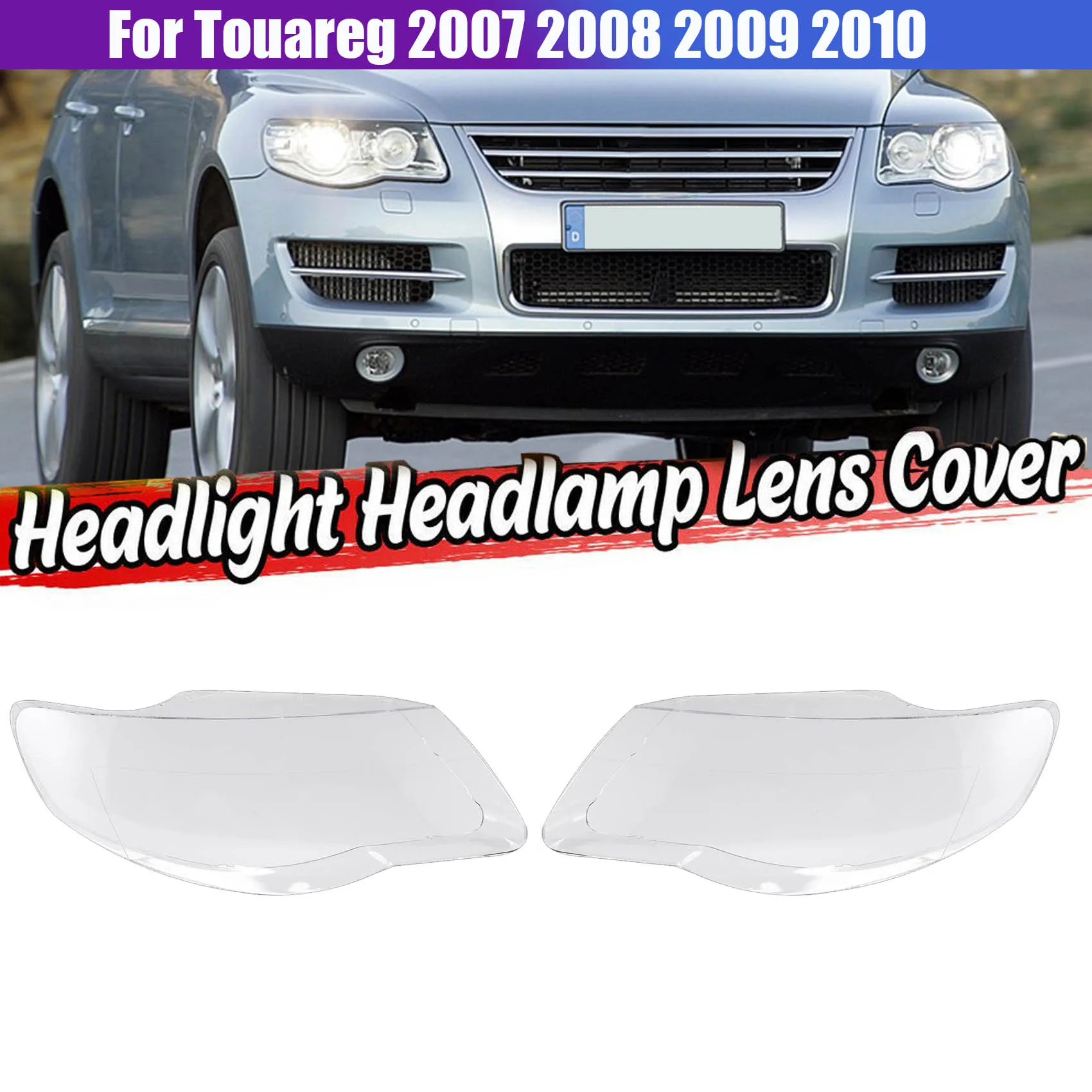 For Volkswagen VW Touareg 2007 2008 2009 2010 Car Headlight Lens Cover Headlight Lampshade Auto Light Shell Right