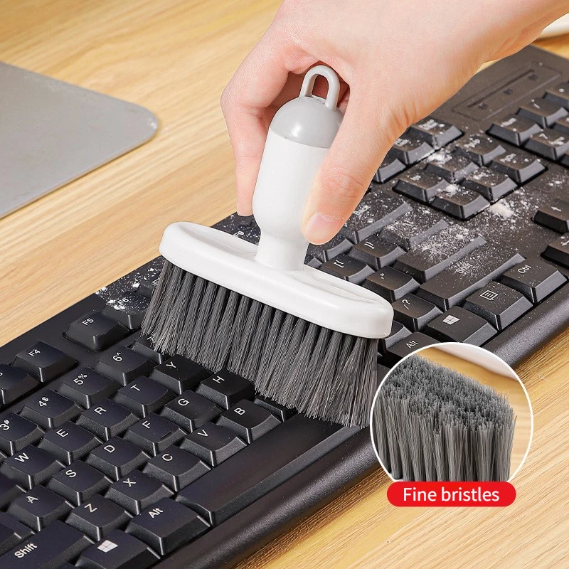 2‑in‑1 Multifunctional Cleaning Brush Soft Bristle Dust Remover Tool for Keyboard Gap Desktop Household Dust Sweeping Accessory