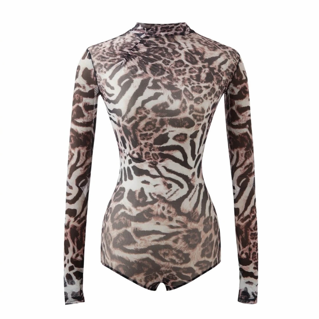 Impression maille Latin haut de danse femmes adultes justaucorps à manches longues vêtements d'entraînement Rumba Chacha danse pratique vêtements DNV25190