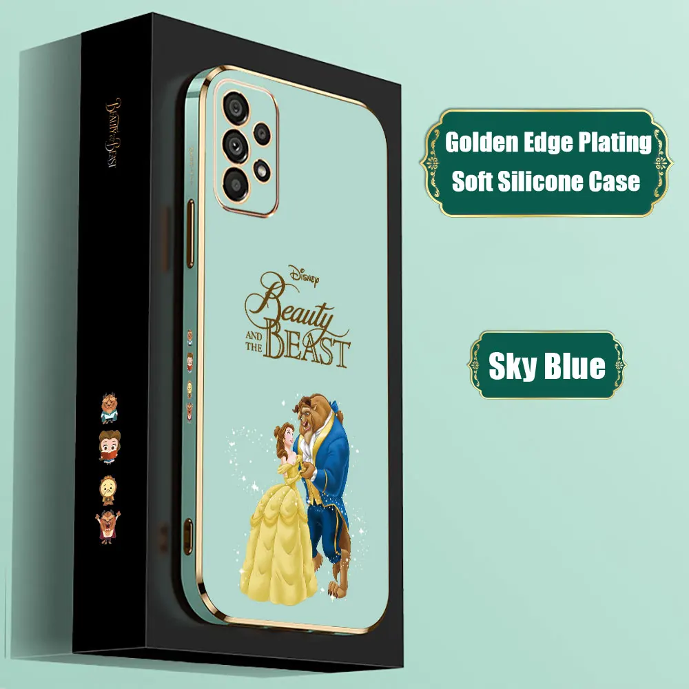 Sarung ponsel Disney Beauty And The Beast, untuk Samsung Galaxy A55 A54 A53 A52 A52S A51 A73 A72 A71 A42 A35 A34 A33 A32 A31 A25 A24