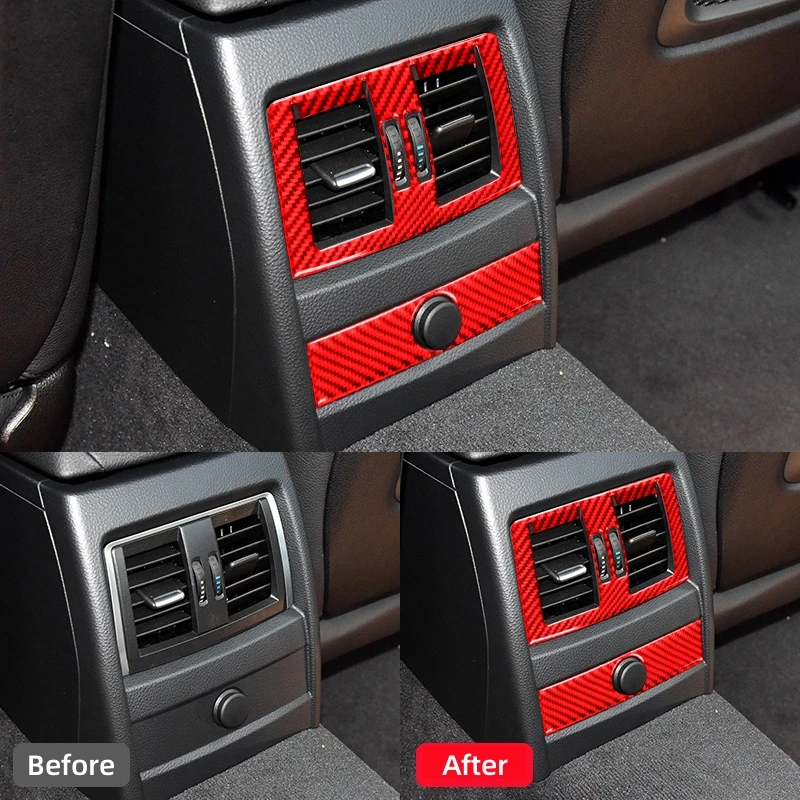For BMW 3 Series GT F30 F34 2013-2016 Accessories Carbon Fiber Interior Car Rear Seat Air Outlet Trim Frame Cover Decor Stickers