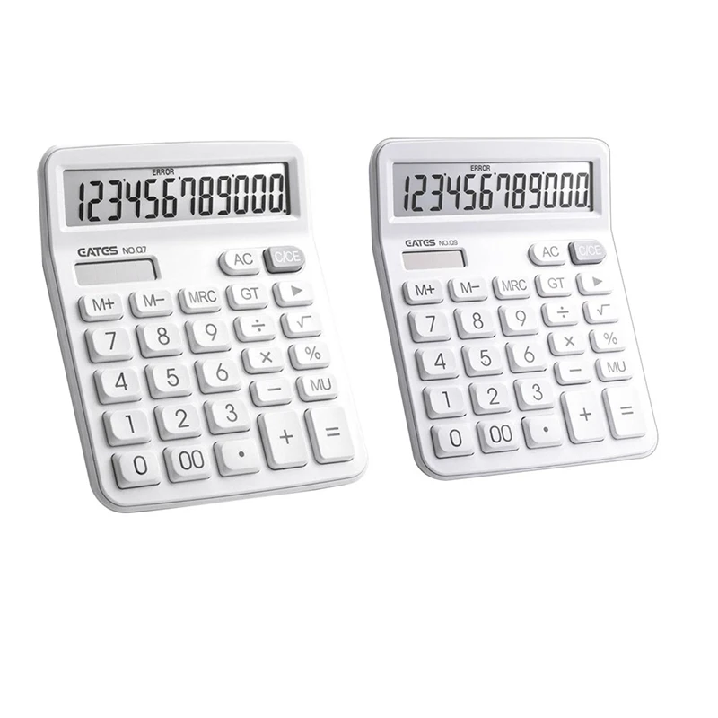 NEW-Business Calculator 12 Digit Display Screen Dual Power Supply Calculator Student Office Desktop Calculator