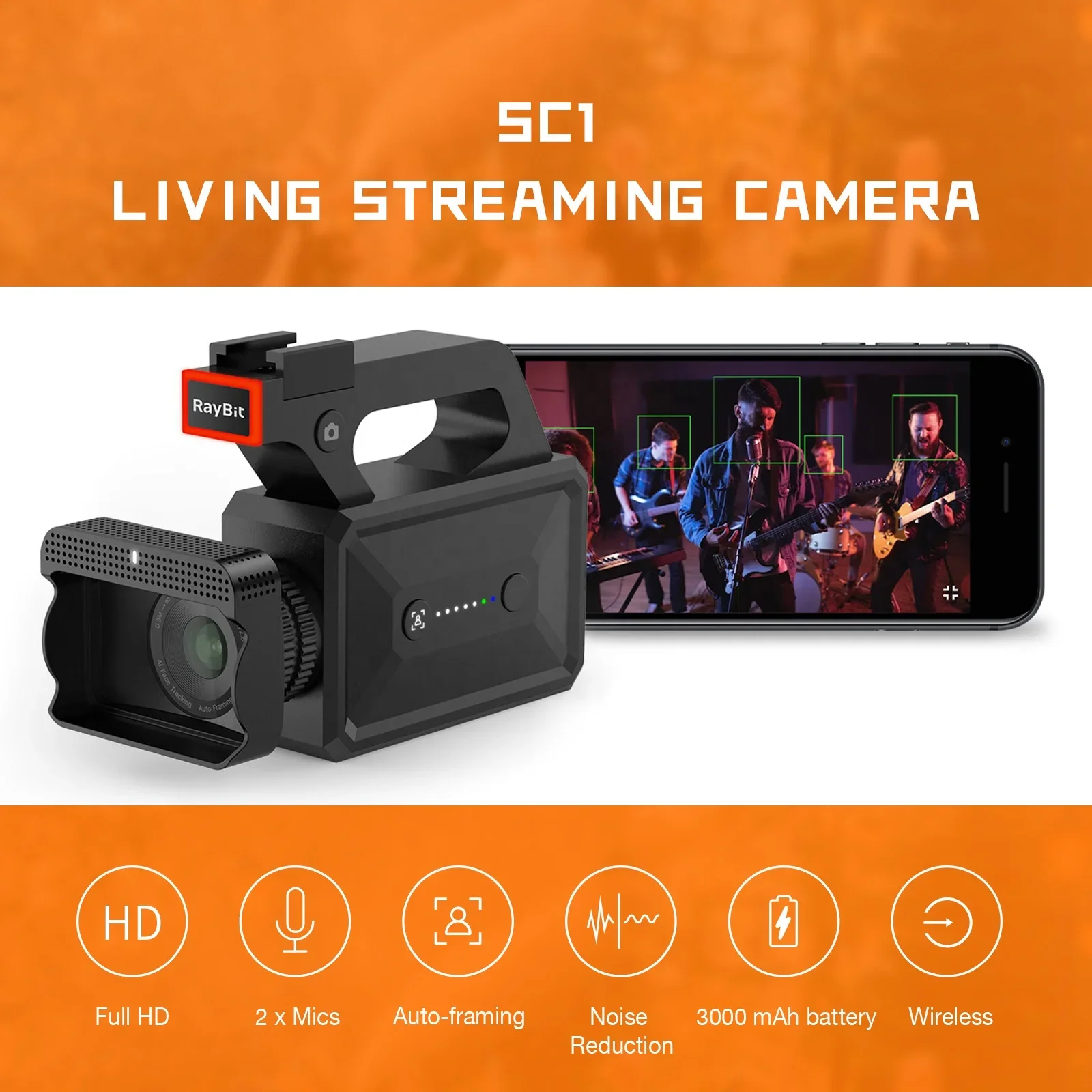 SC1 All-in-One Wireless Live Streaming 2.5K Professional Camcorder Digital Video Camera For Youtube Streaming Vlog Recorder