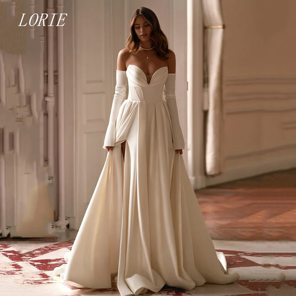 LORIE Luxury Sweetheart A Line Wedding Dress Side Silt Sleeveless Bridal Dresses Temperament Wedding Gown Customized 2026