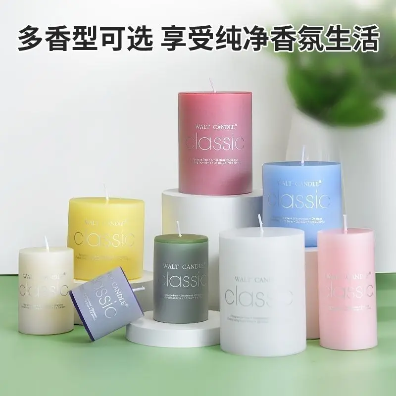 1pc Red Round Cylindrical Candle,2'' diameter Smokeless Candle,For Wedding Birthday  Home Decorative Aromatherapy Candle