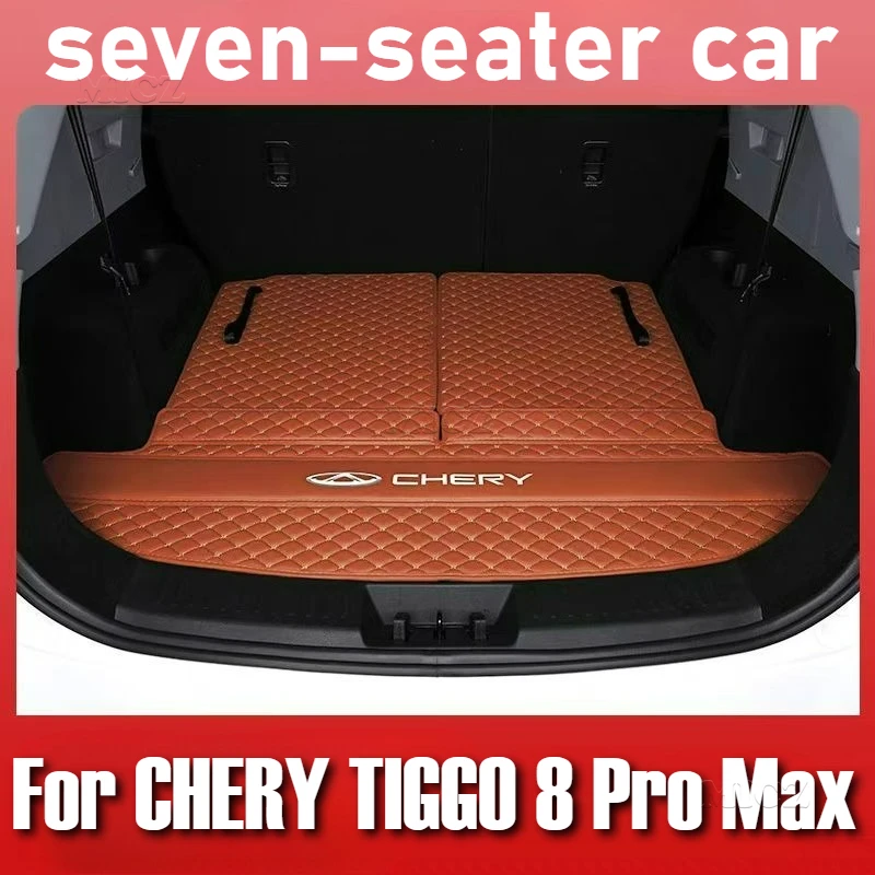 

For CHERY TIGGO 8 Pro Max 2023 2024 Seven-seater Car Trunk Mat Car Leather Waterproof Floor Mat Fully Surrounded