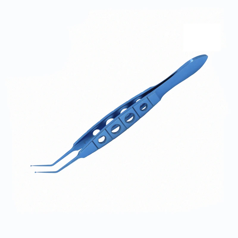 Crystal Implantation Forceps Flat Handle Round Head Duck-Bill Intraocular Lens Holding Forceps