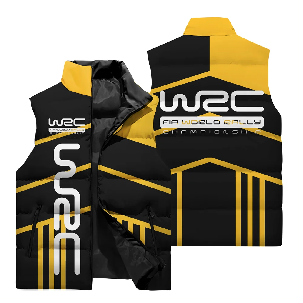 2024 World Rally Championships WRC Men\'s Sleeveless Warm Jacket, Polyester Stand Up Neck, Multi Functional Windproof Vest