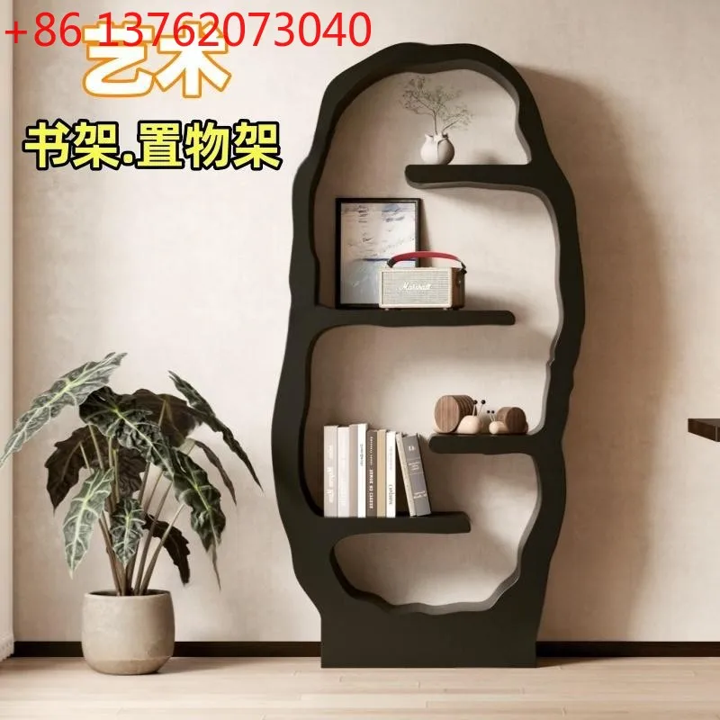 Libreria italiana minimalista con vernice, libreria in legno massello, scaffale per soggiorno