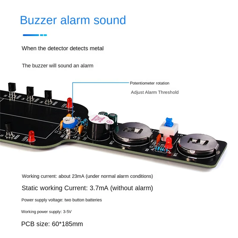 [LXYA68Z!] For Home School Fun DIY Metal Detector Soldering Kit For Beginners Handheld Non-Contact Detection Module