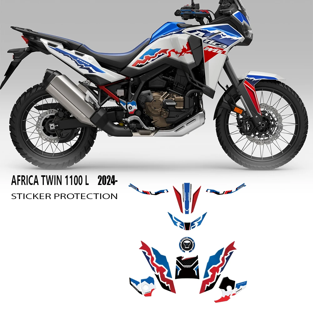 

Для Honda Africa Twin CRF1100L Twin 1100 CRF 2024 2025 3D комплект наклеек с изюмом, защитная наклейка на переднее крыло