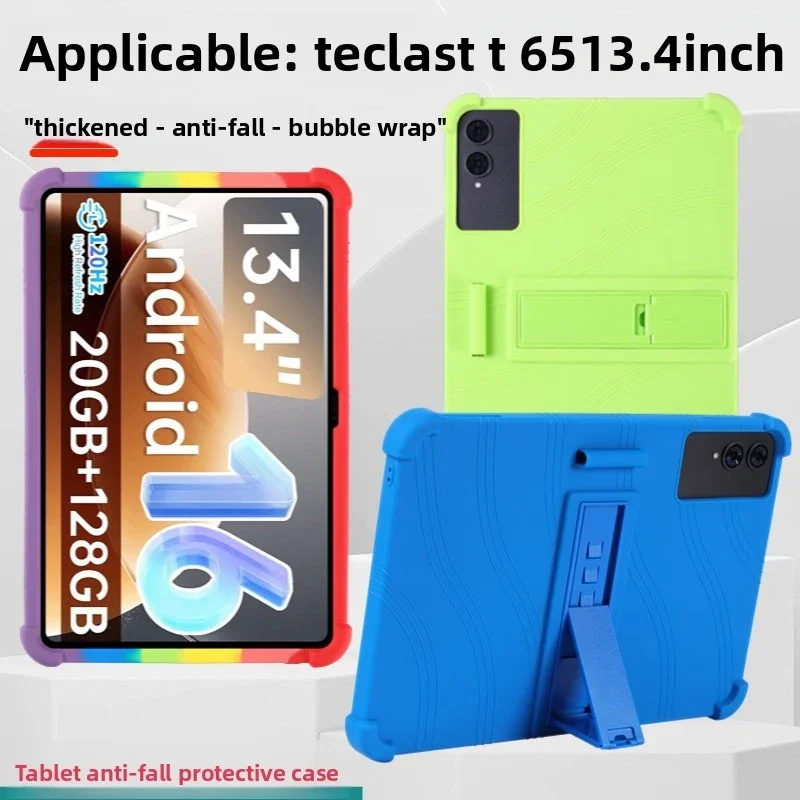 FOR Teclast T65 Case 13.4 Inch Silicone Shockproof Stand Cover Heavy Duty Drop Protection Tablet
