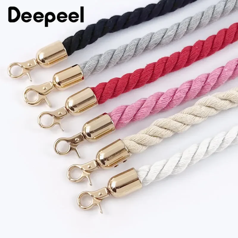 Deepeel 120cm Cotton Rope Cords Buckles Bag Strap for Women Handbag Handles Crossbody Chains Replacement DIY Parts Accessory