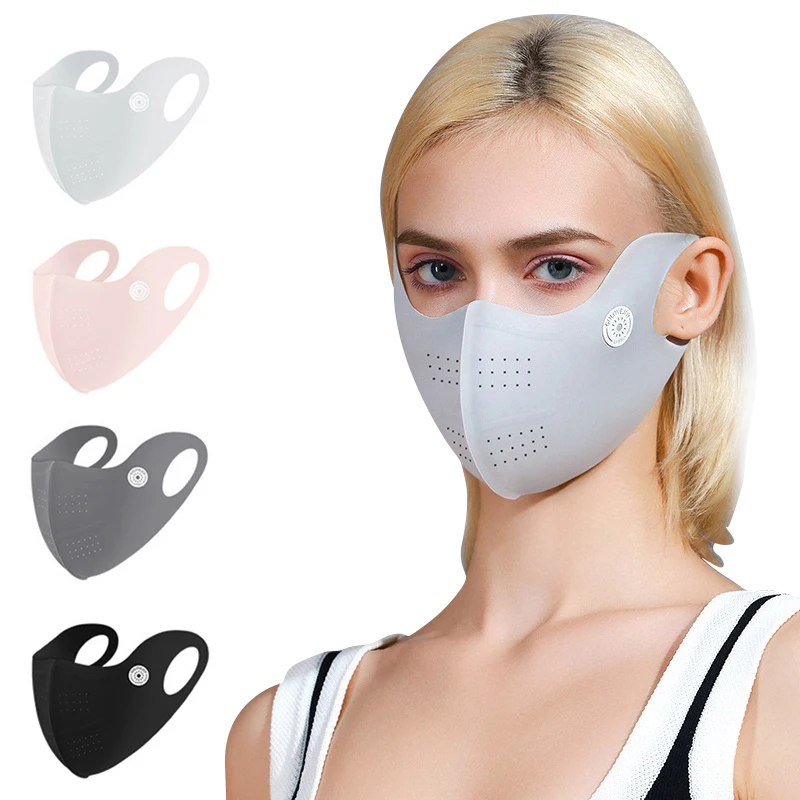 

Cycling Ice Silk Face Mask Sunscreen Breathable Face Cover Bandana Women Anti-UV Eye Protection Mask Driving Running Sport Masks