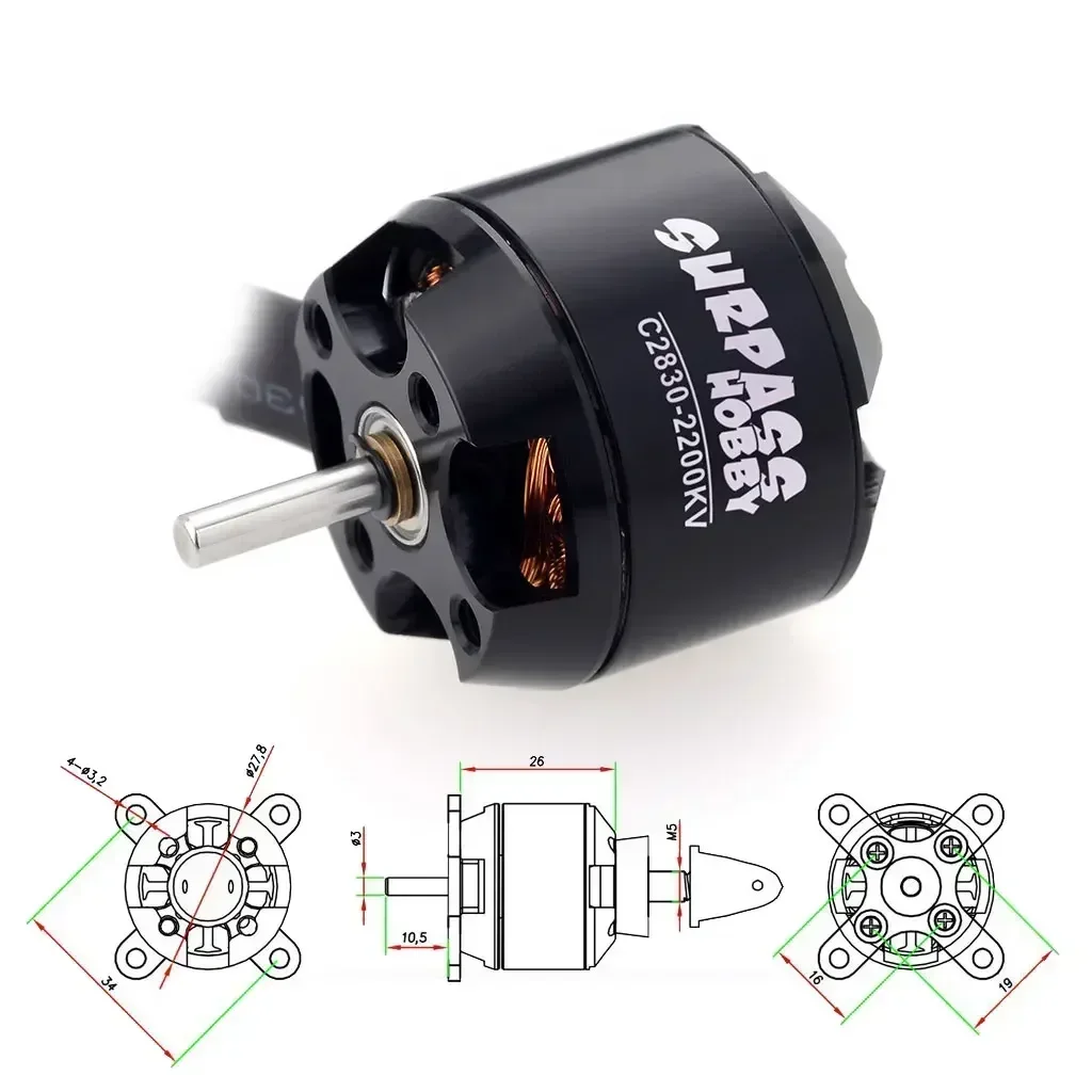 Surpass Hobby 2822 2830 3530 3536 3542 3548 Outer Rotor Brushless Motor for Airpane Fixed-wing FPV Drone Multicopter Quadcopter