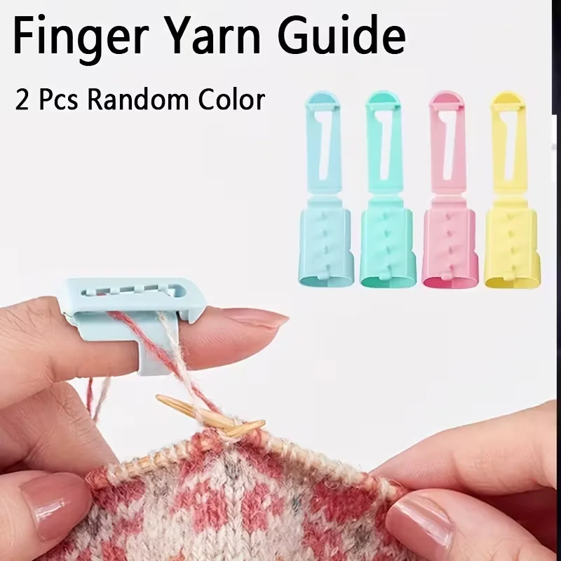 2pcs Yarn Guide Ring Knitting Sweater Yarn Guides Plastic Knitting Tools DIY Yarn Weave Sewing Accessories (Random Color)