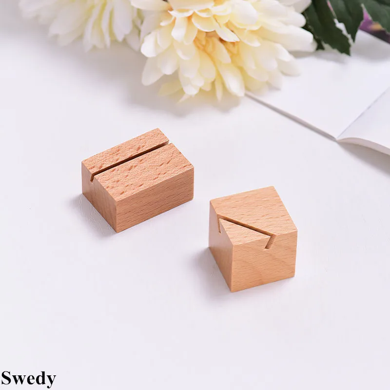 

5 Pieces Wood Place Card Holder Table Number Sign Holders Stand Wedding Party Birthday Name Card Photo Picture Holder Clip