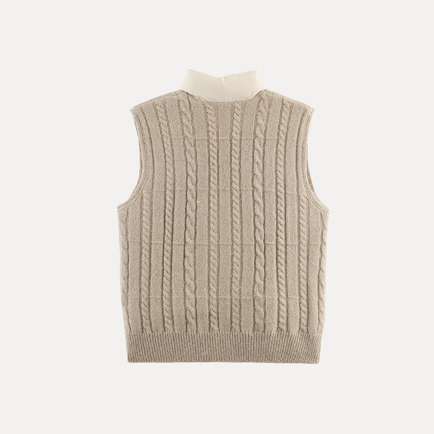 Faionable Gebreide Stand Kraag Svel Vest 2025, Herfst Nieuwe Dameskleding Personali Veelzijdige Woon-werkverkeer Pure Kleur