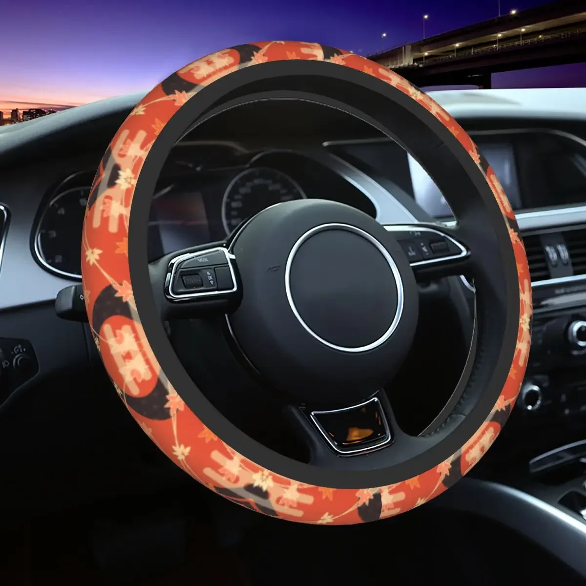 Kaedehara Kazuha Maple Steering Wheel Cover for Girls Genshin Impact Anime Game Steering Wheel Protector Car Accessories