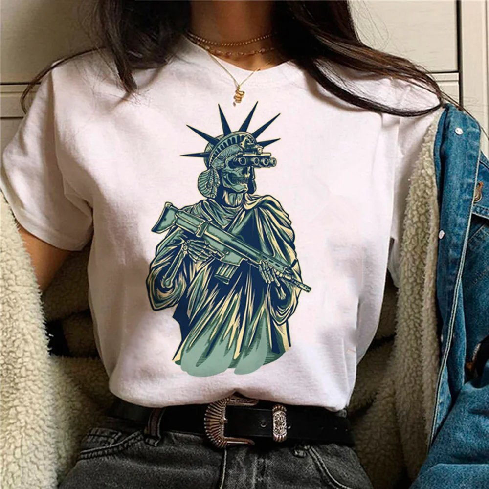 

Usa tshirt women anime Japanese summer t shirt female y2k clothing