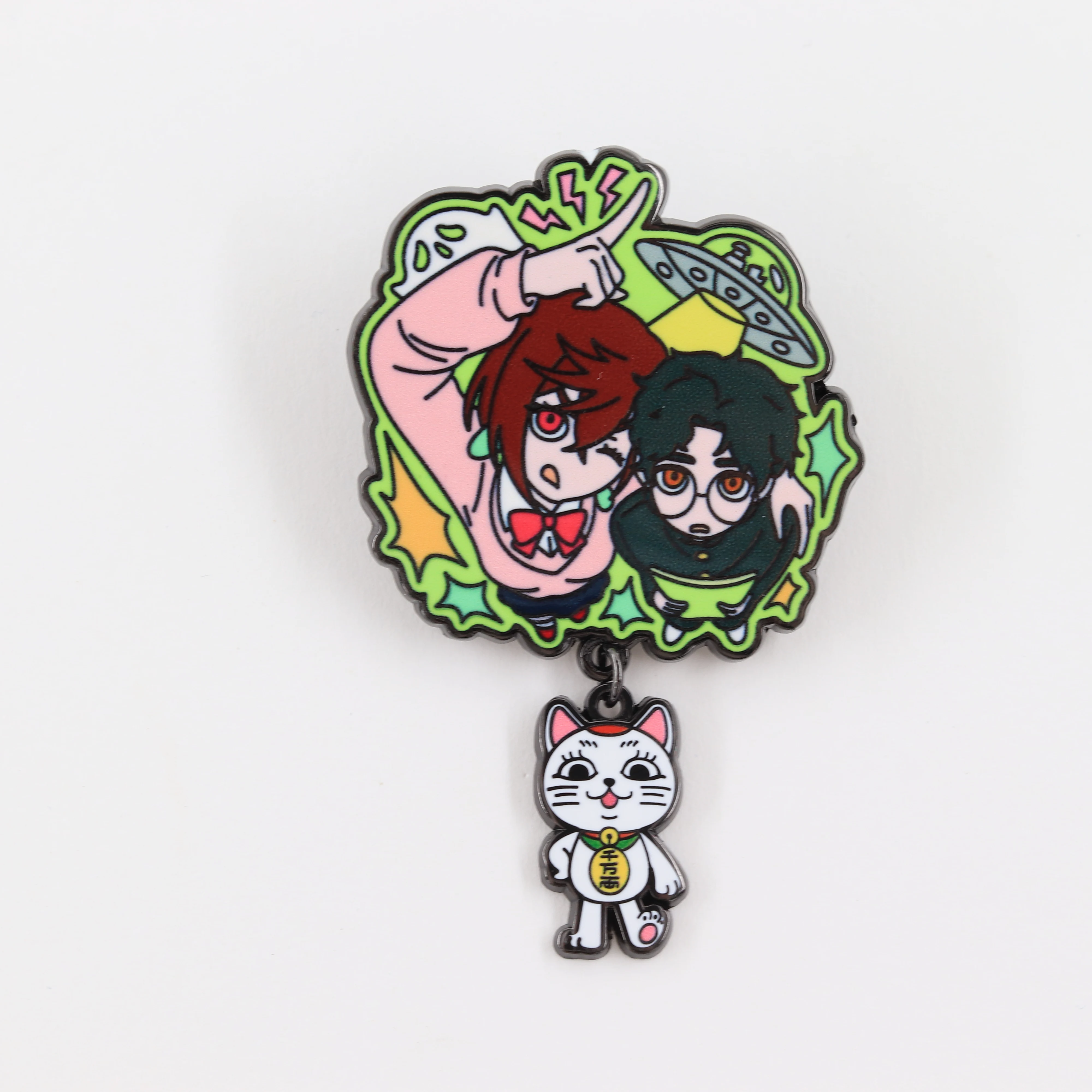 Dan Da Dan Ayase Momo Takakura Ken Okarun Turbo Granny Power Emaille-Pin Manga Glückskatze Anhänger Brosche Cartoon-Fan-Geschenk Abzeichen A – Detail 10