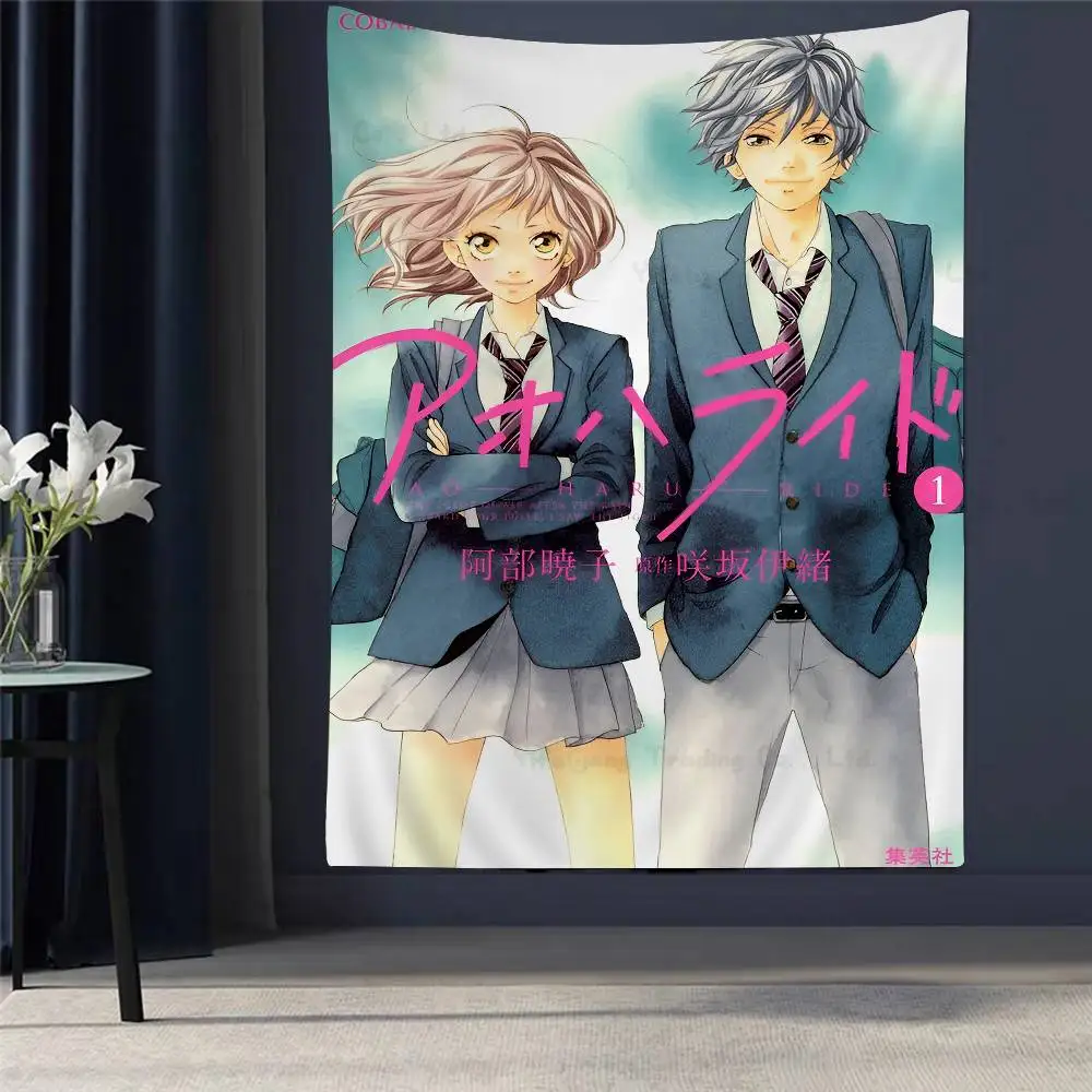 

Blue Spring Ride Cartoon Anime Tapestry Art Science Fiction Room Home Decor Wall Art Decor