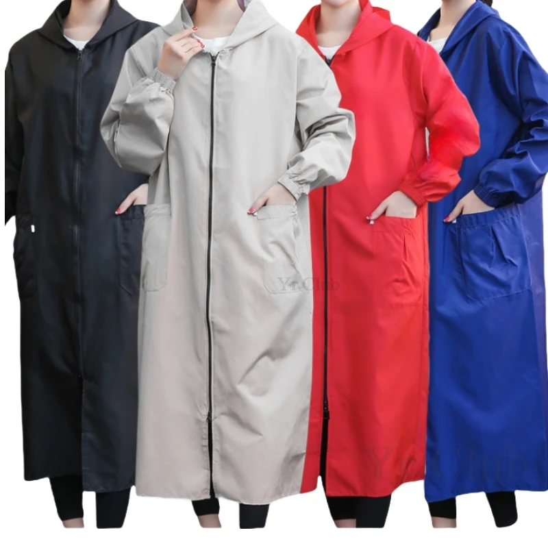 Length 115cm Waterproof Work Clothes Household Smock Kitchen Oil-proof Gown Workshop Uniform Market Workwear Non Elastic Fabric