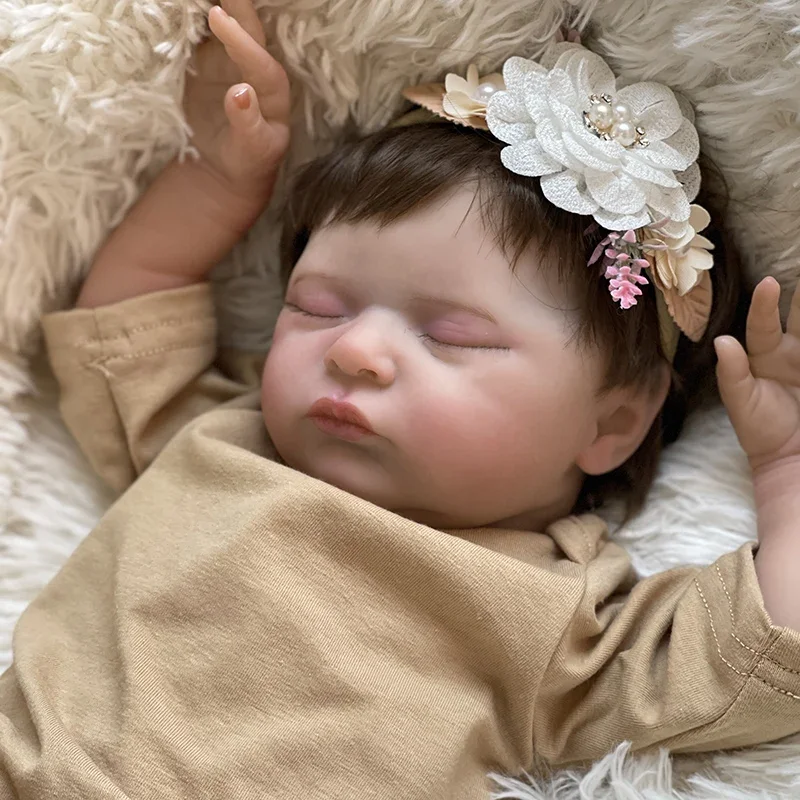 48CM Laura Reborn Baby Dolls Very Lifelike Soft Touch Newborn Baby Size 3D Skin with Visible Veins High Quality Handmade Doll