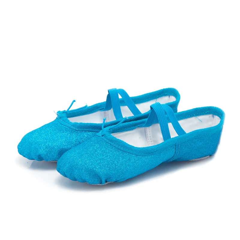 

Glitter Ballet Dance Shoes - Flat Slippers for Yoga/Gym, Multi-Color (Pink/Blue/Rose Red) for Girls, Children, Women & Teachers