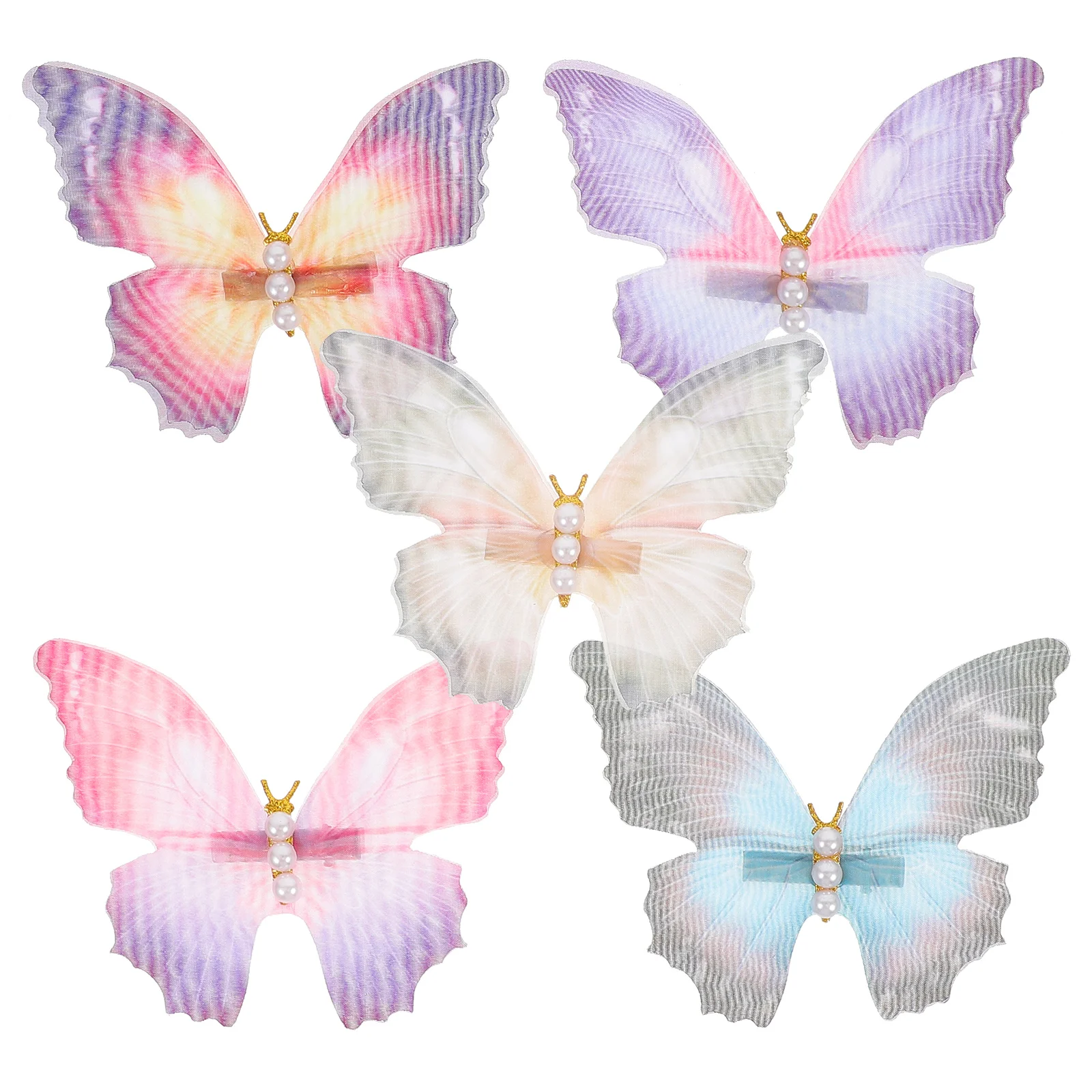 5 Pcs Tulle Butterfly Hair Clip Little Girl Accessories Decorative Pins for Girls Side