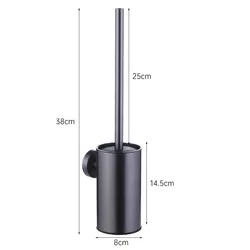 Circular type Stainless Steel Toilet Brush gray Bathroom Cleaning Brush Holder with Toilet Brush Wall Mount Seven color options