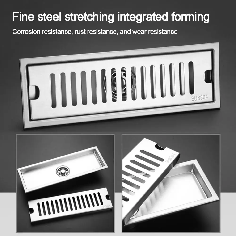 Scarico a pavimento per doccia in acciaio inossidabile da 20/30/40/50 cm Scarico a pavimento lineare