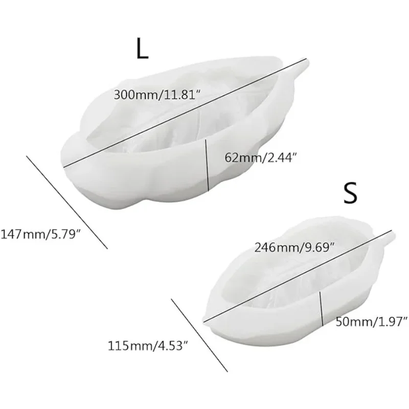 Leaf Silicone Mold Crystal Drops Glue Plaster Cement Leaf Tray Dish Storage Tray Silicone Mold