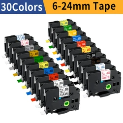 6/9/12/18/24mm for Brother Tape 12mm Compatible tze Label Tape tze231 251 for Ptouch PTH110 H107 P710BT H105 E550W Label Machine