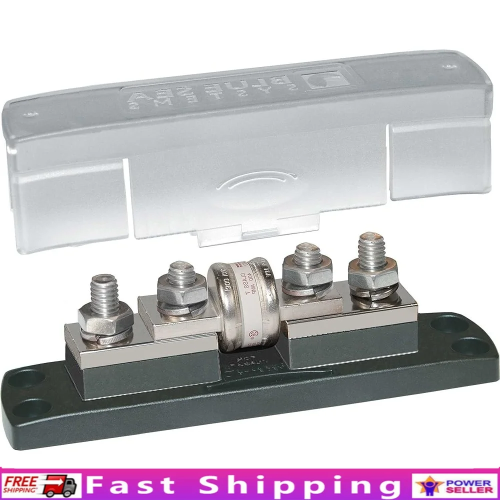 

Class T Fuse Blocks 320A 160V DC Fuse Holder 4 Stud Screw Mount Terminal Synthetic Material Corrosion Resistant Secure