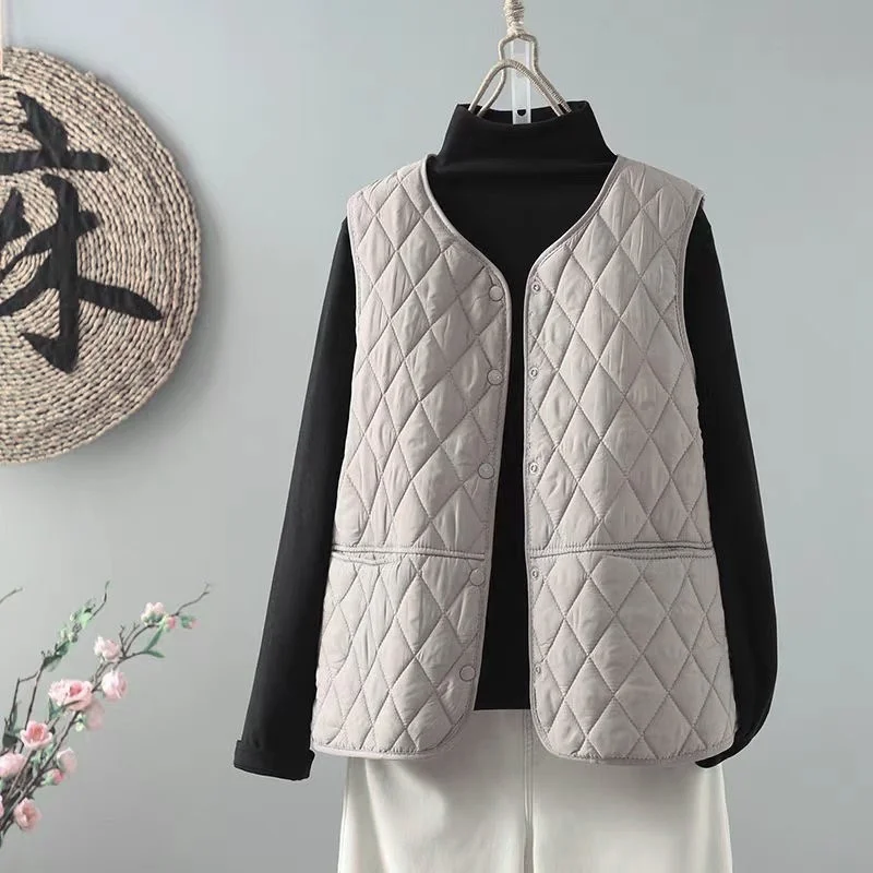 Autunno Inverno plus Size rotondo Ne Color Allentato Dimagrante Abbigliamento interno Jaet in cotone Gilet versatile e caldo