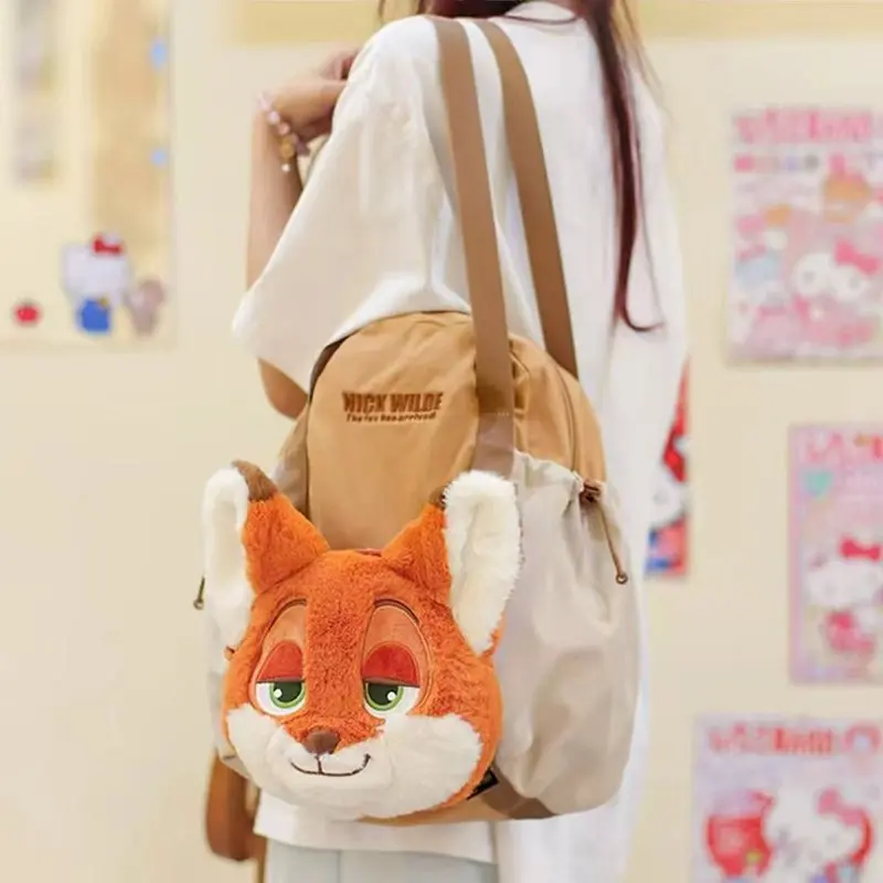 กระเป๋าเป้สะพายข้างลายตัวละครจากดิสนีย์ ซูโทเปีย จูดี้ แรบบิท และ นิค ฟ็อกซ์ ของแท้ ขนาดใหญ่ ใส่ของได้เยอะ