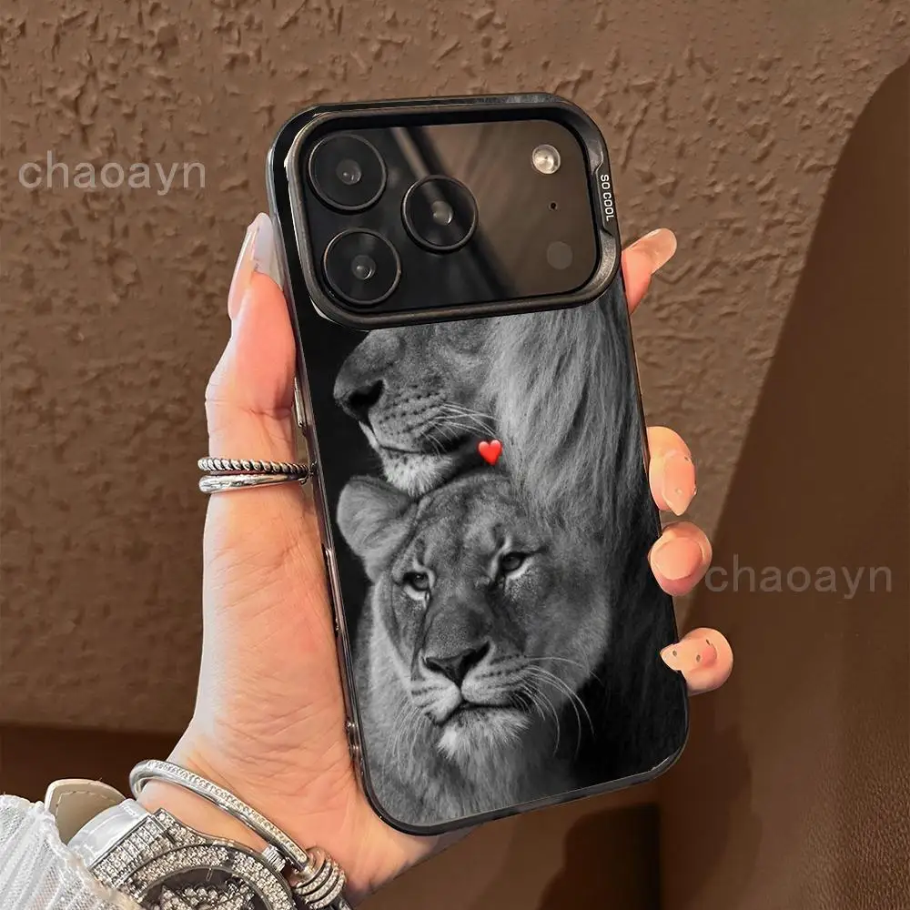 

Two lions Phone Case case for iPhone17 16 15 14 13 12 11 Pro/ Max/Plus shock-proof rear cover anti-fingerprint